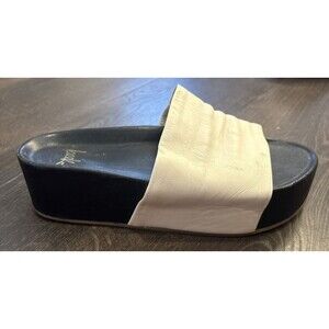 BEEK Albatross Platform Slide Sandals Women’s Size 10 Black w Eggshell Band